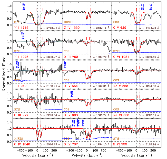 Figure showing multi-component fits to absorption lines from Sankar+2020