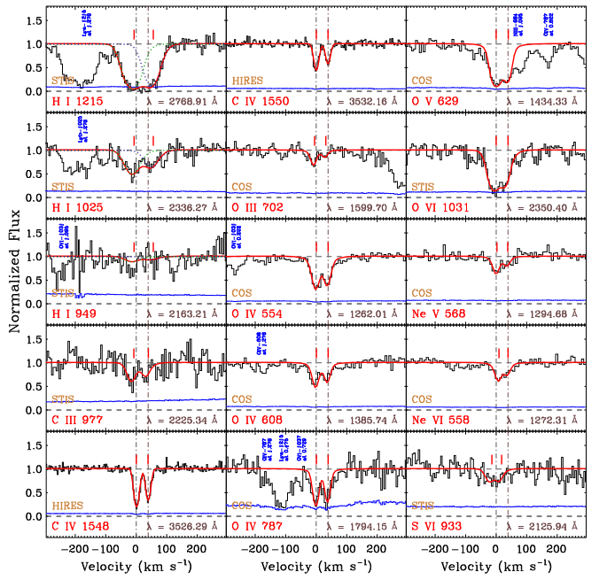 Figure showing multi-component fits to absorption lines from Sankar+2020