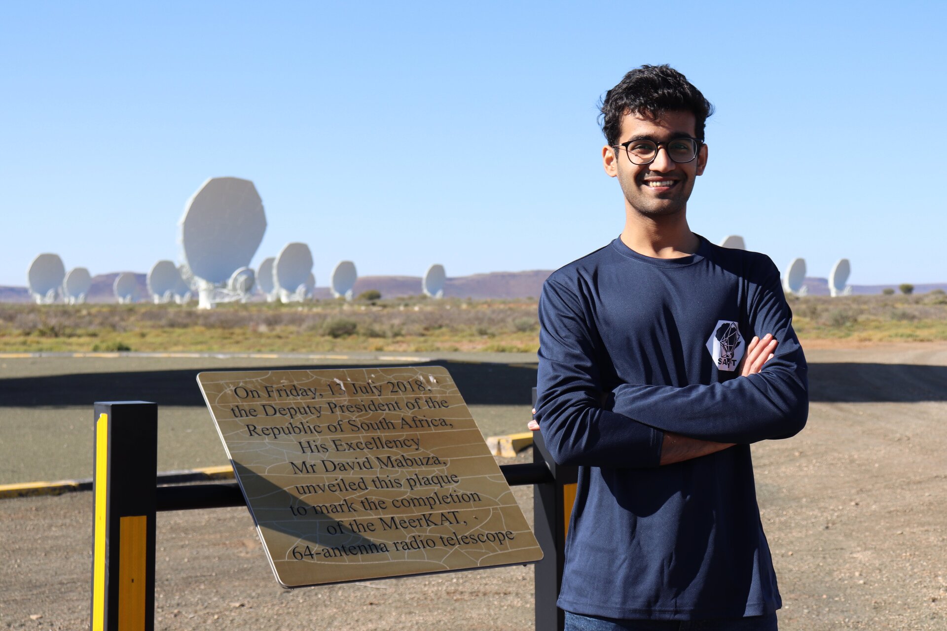 Picture in front of MeerKAT taken in July 2022